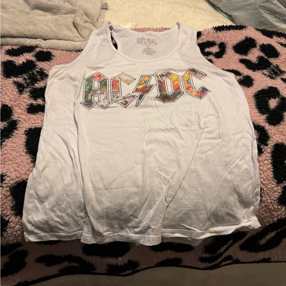AC/DC Tank Top- white size XL